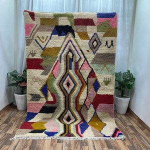 Custom Fabulous Boujad Rug, Authentic Moroccan Rug, Azilal rug, Abstract Multicolored Carpet, Handmade Moroccan Rug, Bohemian rug