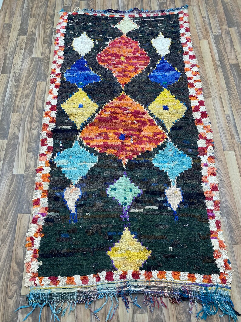 Extra Large Kitchen Rug Runner Moroccan Black Runner Rugs Etsy