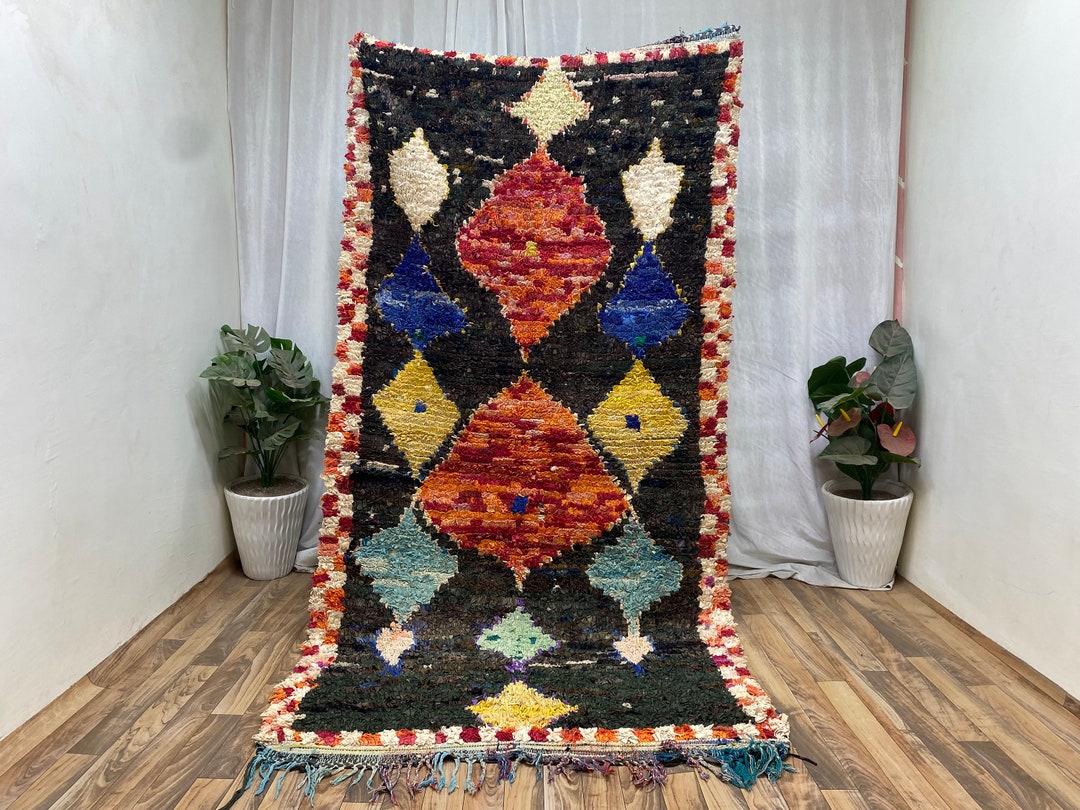Extra Large Kitchen Rug Runner Moroccan Black Runner Rugs Etsy