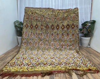 Vintage Moroccan Handknotted Wool Rug Modern, Green Abstract Square Handmade Rug, Berber Rug, Green Rug For Bedroom, Green Living Room Rug