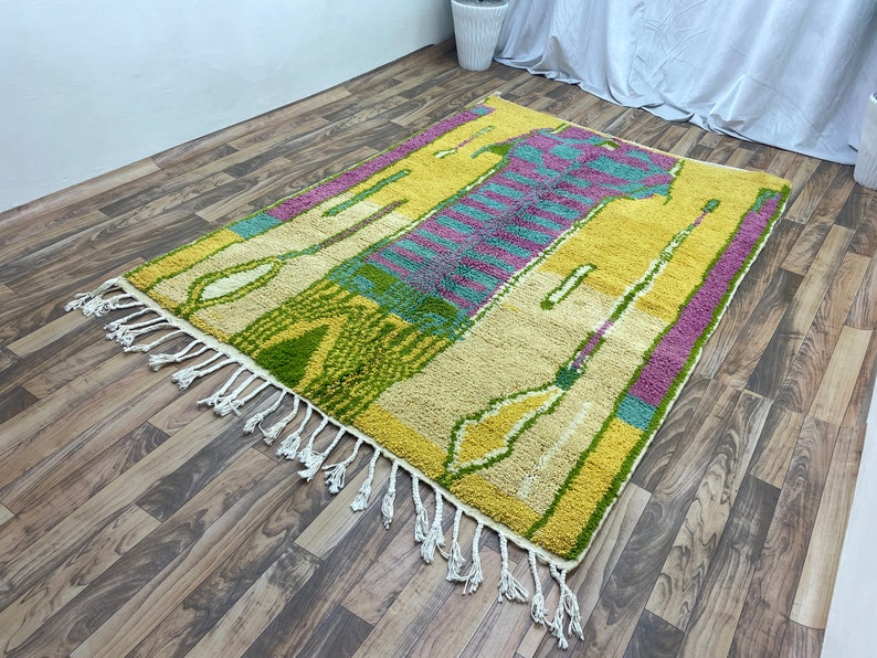 Custom Wool Rug Living Room Aesthetic azilal Moroccan Rug Etsy