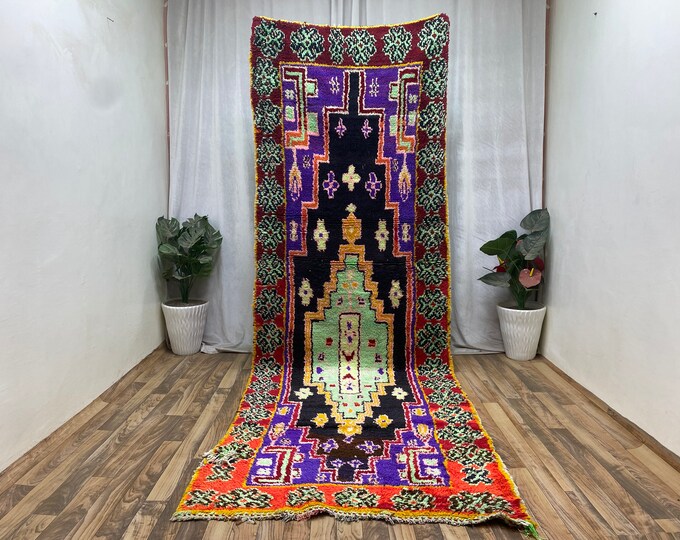Tapis Berbère Vintage Fait Main – Maroc – Laine – 6.6x10.2 Ft – Style Boho