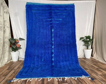 Beni Ourain Rug: Blue Handmade Wool - Moroccan Berber Style