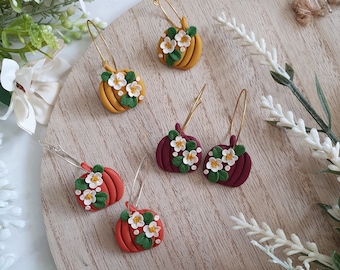 Floral Kürbis Ohrringe: Herbst Boho Stil