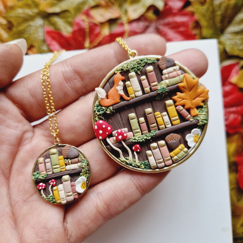 Autumn Fox Bookcase necklace image 9