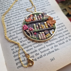 Autumn Fox Bookcase necklace image 4