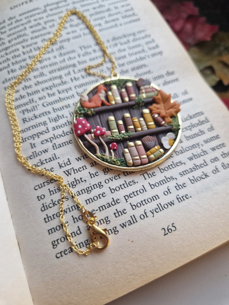 Autumn Fox Bookcase necklace image 4