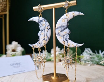 celestial moon earrings