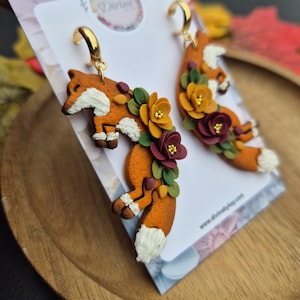 Fox Cottagecore Earrings: Handmade Clay Woodland Jewelry