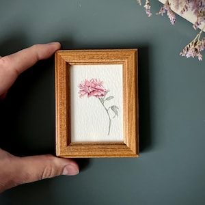 Stampa artistica botanica da parete, stampa floreale incorniciata per galleria a parete, poster floreale in miniatura per arredamento boho, regalo minimalista per lei