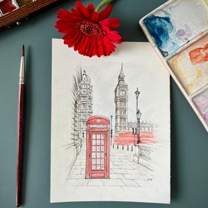 Poster of London street, ideal for mid-century modern and loft spaces