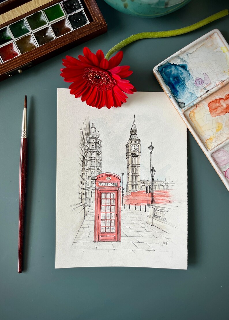 Poster of London street, ideal for mid-century modern and loft spaces