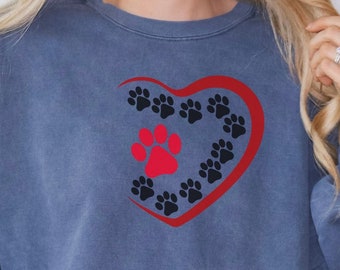 Heart Paw Shirt, Dog Lover Shirt, Dog Person Gift, Dog Paw Shirt, Paw Print Shirt, Animal Lover Shirt, Paw Love, Pet Lover Shirt,