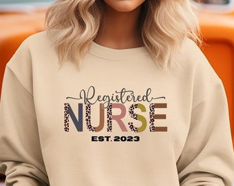 Personalized Nurse Sweatshirt, Registered Nurse Sweatshirt, RN Sweatshirt, Nurse Graduation Sweatshirt, Graduation Nurse, New Nurse Gift