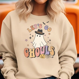 Vintage Halloween Sweatshirt, Ghost Halloween Shirt voor vrouwen, Fall Shirts, Halloween Sweater