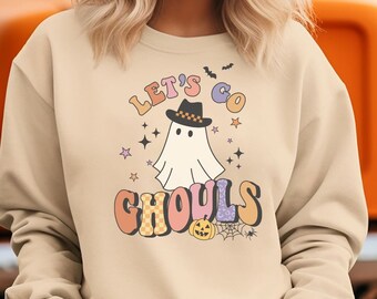 Vintage Halloween Sweatshirt, Ghost Halloween Shirt for Women, Fall Shirts, Halloween Sweater