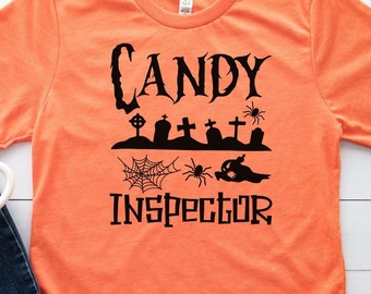 Funny Halloween Shirt, Candy Inspector Tee, Spooky Season Gift