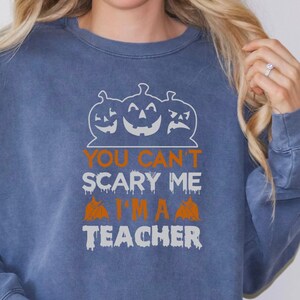 Teacher Halloween Sweatshirt, Personalized Halloween Shirt, Pumpkin Shirt, Fall Sweatshirt for Teacher, Halloween sweatshirt