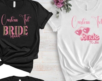 Camisetas a juego para la despedida de soltera, camisetas de algodón para el grupo de la novia.
