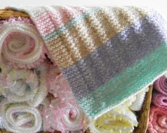 Basketweave knitted baby blanket/afghan
