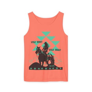 Arizona Style Western Tank Top, Wild West Wild Heart, Unisex Tank for Southwest Vibes, Graphic Tee for Cowboys and Cowgirls, Vintage Desert