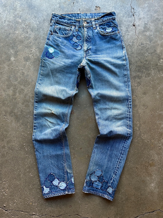 30x33 Vintage 70s Levi’s 505 Patchwork Repaired H… - image 2