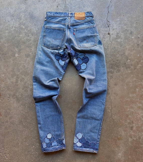 30x33 Vintage 70s Levi’s 505 Patchwork Repaired H… - image 1