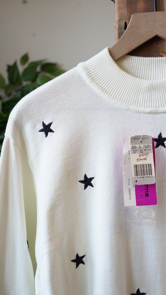 Vintage NWT Liz Claiborne 80s 90s Star Embroidere… - image 3