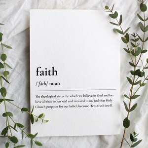 Faith Definition Print | Faith Wall Art | Definition Print | Digital Download
