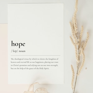 Hope Definition Print | Hope Wall Art | Definition Print | Digital Download