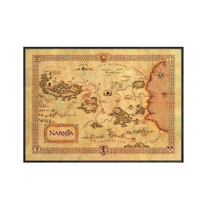 Die Geschichte der vier Brüder - Die Chroniken von Narnia Karte - Leinwand Wandkunst - Fertig zum Aufhängen - Leinwand Wandkunst - Gesso Leinwanddruck