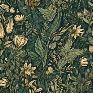 Wildflower Seamless pattern | Endless Pattern | Wall Paper | Paper Art | Digital Print | Retro | Craft Paper | Commercial use File | PD-10
