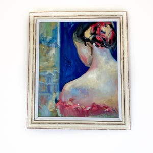 Portrait of a Woman Framed Original Oil Painting on Canvas by Jane Hyland I Hand-painted Female Fine Art I Artist Signed Art I Modern Art