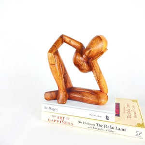 Wooden Abstract Thinking Man Statue I Hand Carved Wood Thinker Figurine I Handmade Gift