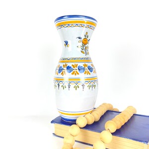 Vintage Talavera Pottery Vase Handpainted Signed Spanish Pottery Vase
