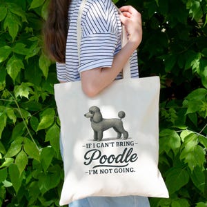 Cute Poodle dog reusable tote gift bag, Beach Tote Bag, Poodle Gift, Canvas Shopping Bag, Dog Lover Gift, Gift For Her, Reusable Canvas Bag