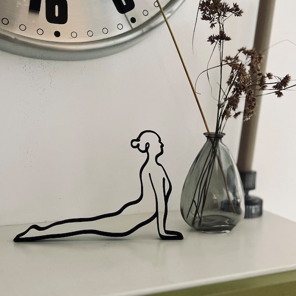 Yoga Figur "Heraufschauender Hund" | Line Art | Minimalistisch | Deko und Geschenkidee | Achtsamkeit