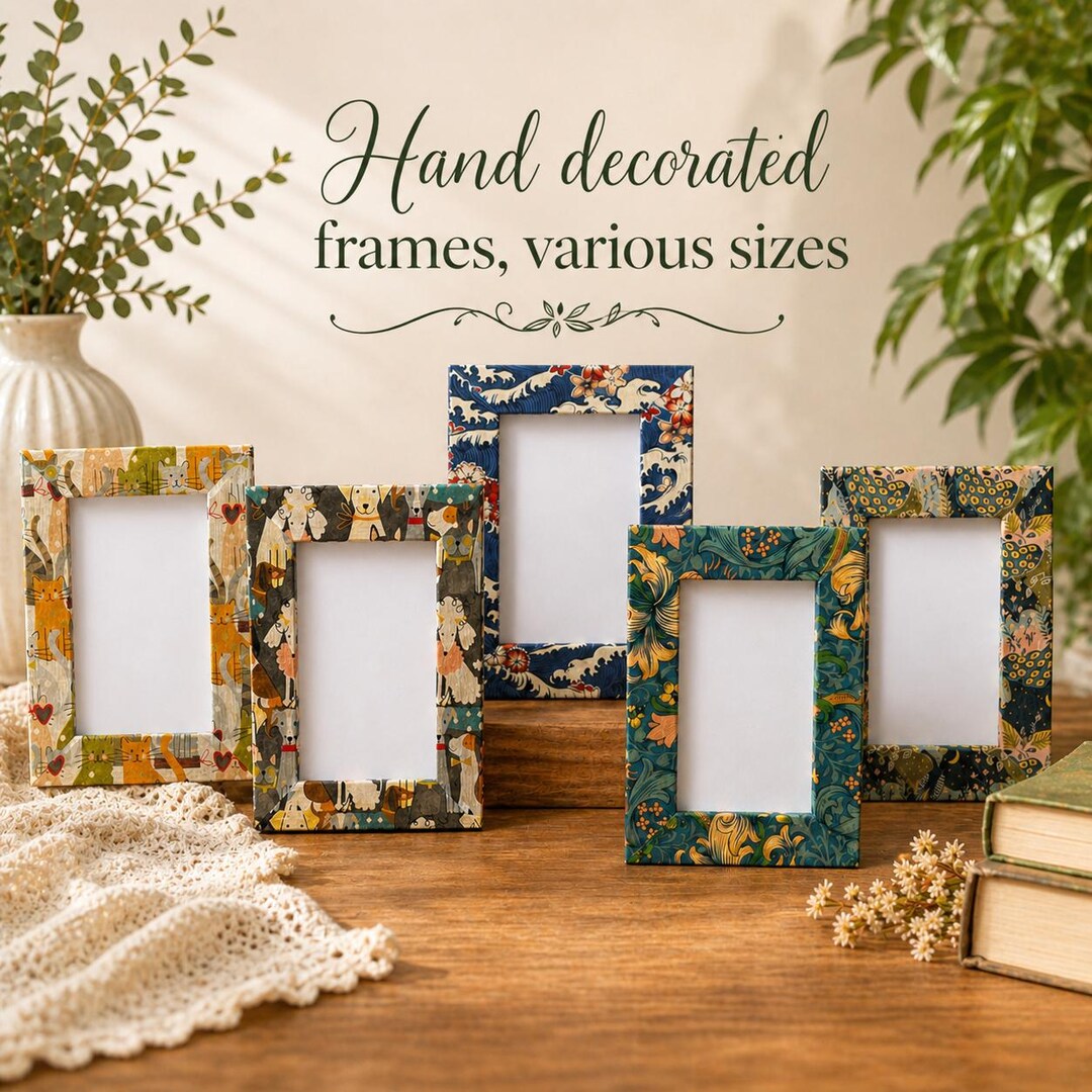 Frame Docorated Hand Decorated Photo Frames in Various Designs | 6x4 | 7x5 | 8x6 | 8x10 ...