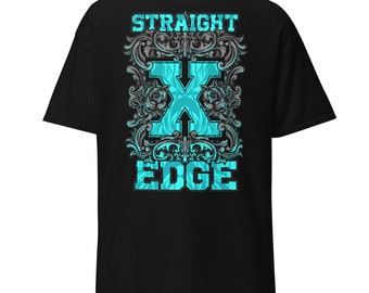 Straight Edge Vintage T-Shirt for Men HardCore Street Apparel Black