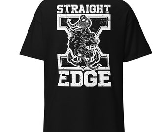 Straight Edge Tiger T-Shirt for Men HardCore Street Apparel Black
