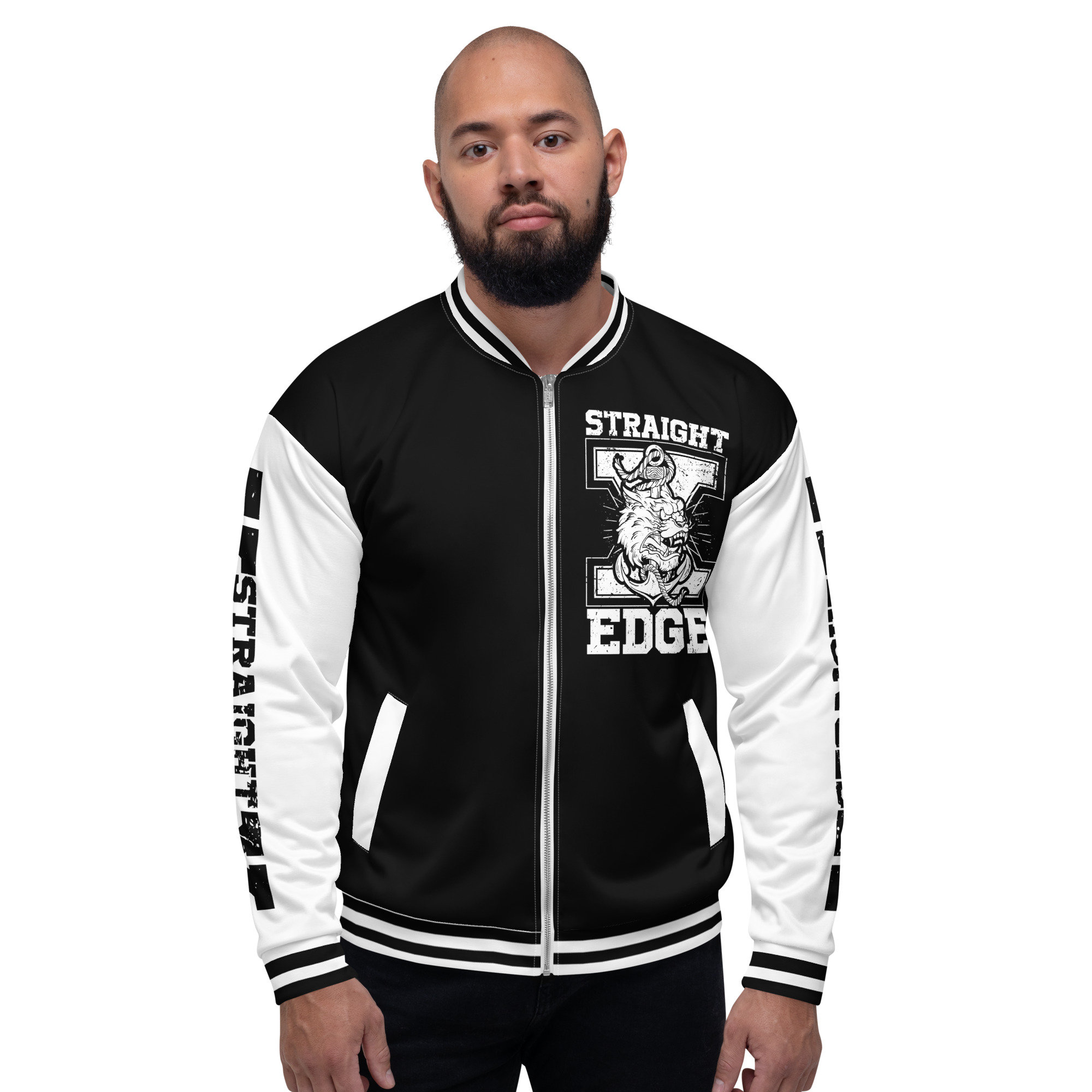 Straight Edge Tiger Bomber Hardcore Street Apparel - Etsy Straight Edge Tiger Bomber Hardcore Street Apparel - Etsy