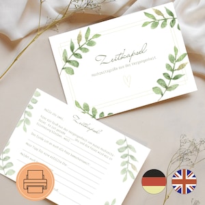 Hochzeits-Zeitkapsel || Hochzeitsaktivität || inkl. deutscher und englischer Version || Druckvorlage