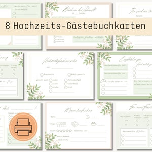 Gästebuchkarten Hochzeit | Gästebuchalternative DIY | Druckvorlage
