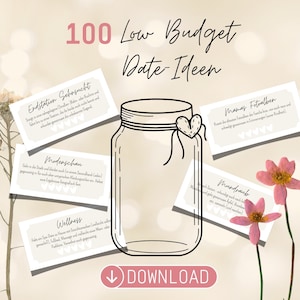 Low-Budget-Date Ideen (100) | Jahrestag-Geschenk | Valentinstag-Geschenk |Druckvorlage