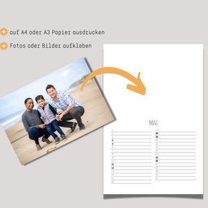 DIY Druckvorlage Kalender 2024 als Fotokalender oder Bastelkalender im ...
