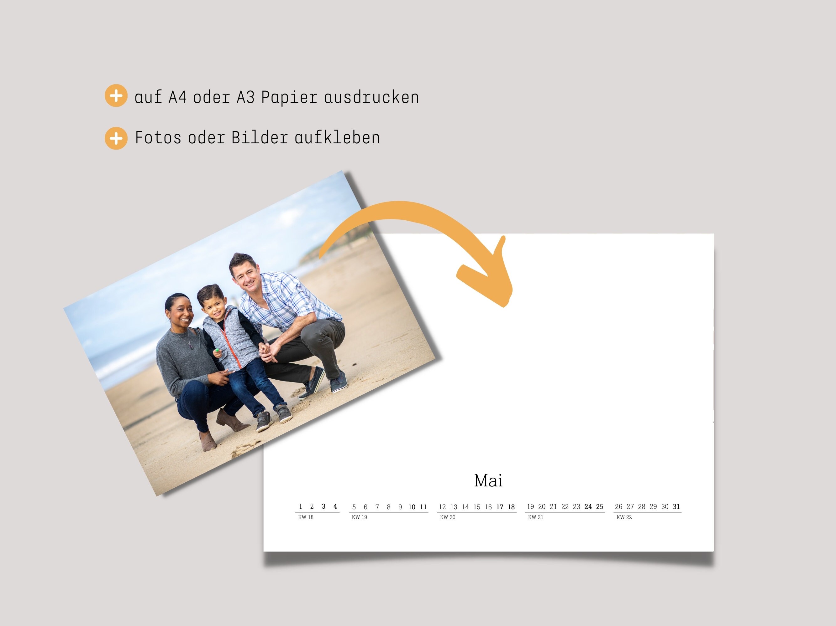 Kalenderdruckvorlage 2025 | DIY Fotokalender Oder Bastelkalender