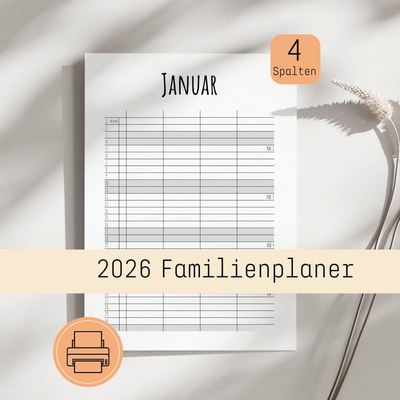 Familienplan 2026 - Etsy.de
