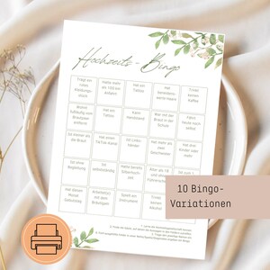 Gäste-Bingo für die Hochzeit als Hochzeitsaktivität | inkl. 10 Varianten | PDF-Druckvorlage