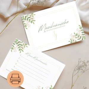 Musikwunschkarte für die Hochzeit || Hochzeits-Gästebuch-Idee || Druckvorlage