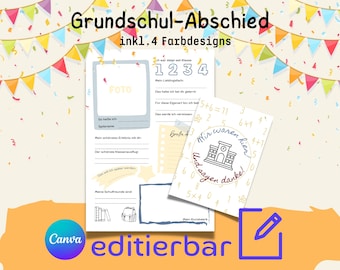 Personalisierbares Freundebuch für Lehrer*innen als Grundschul-Abschiedsgeschenk als Vorlage zum Ausdrucken